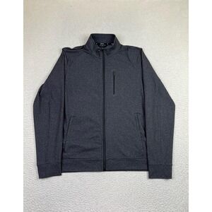 Public Rec Jacket Mens Medium Charcoal Full Zip Mock Neck Athletic Pockets Tech